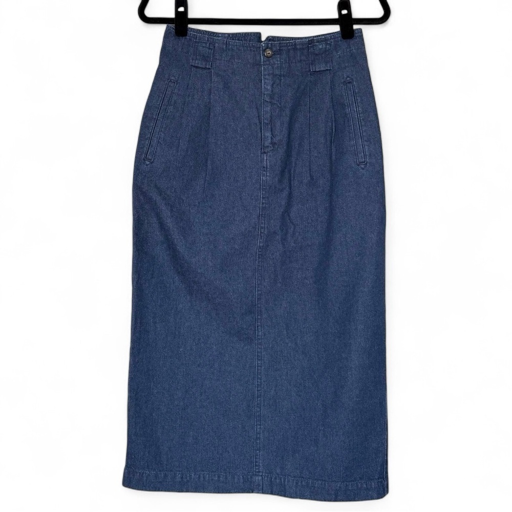 Vintage 80s Lizsport by Liz Claiborne Denim Pencil Skirt High Waisted Size 10